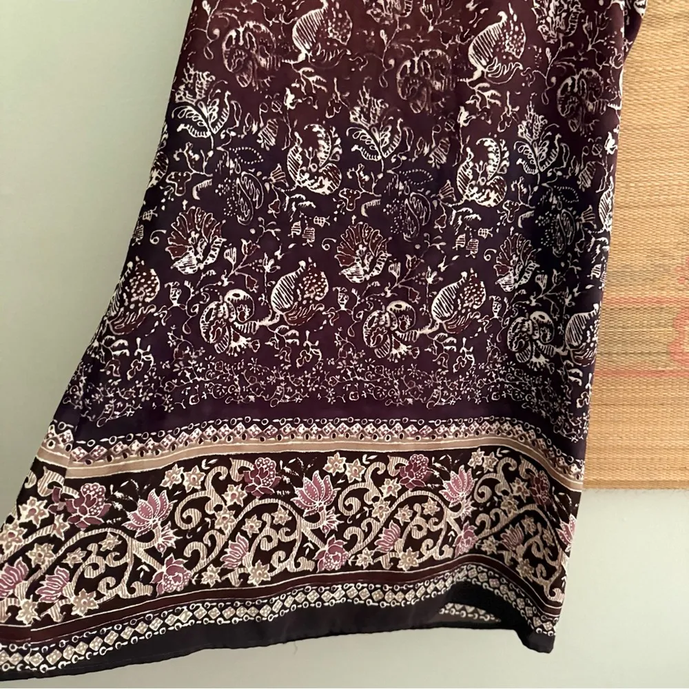 Vintage 90s Floral Sleeveless Semi Sheer Dress Purple - Image 2