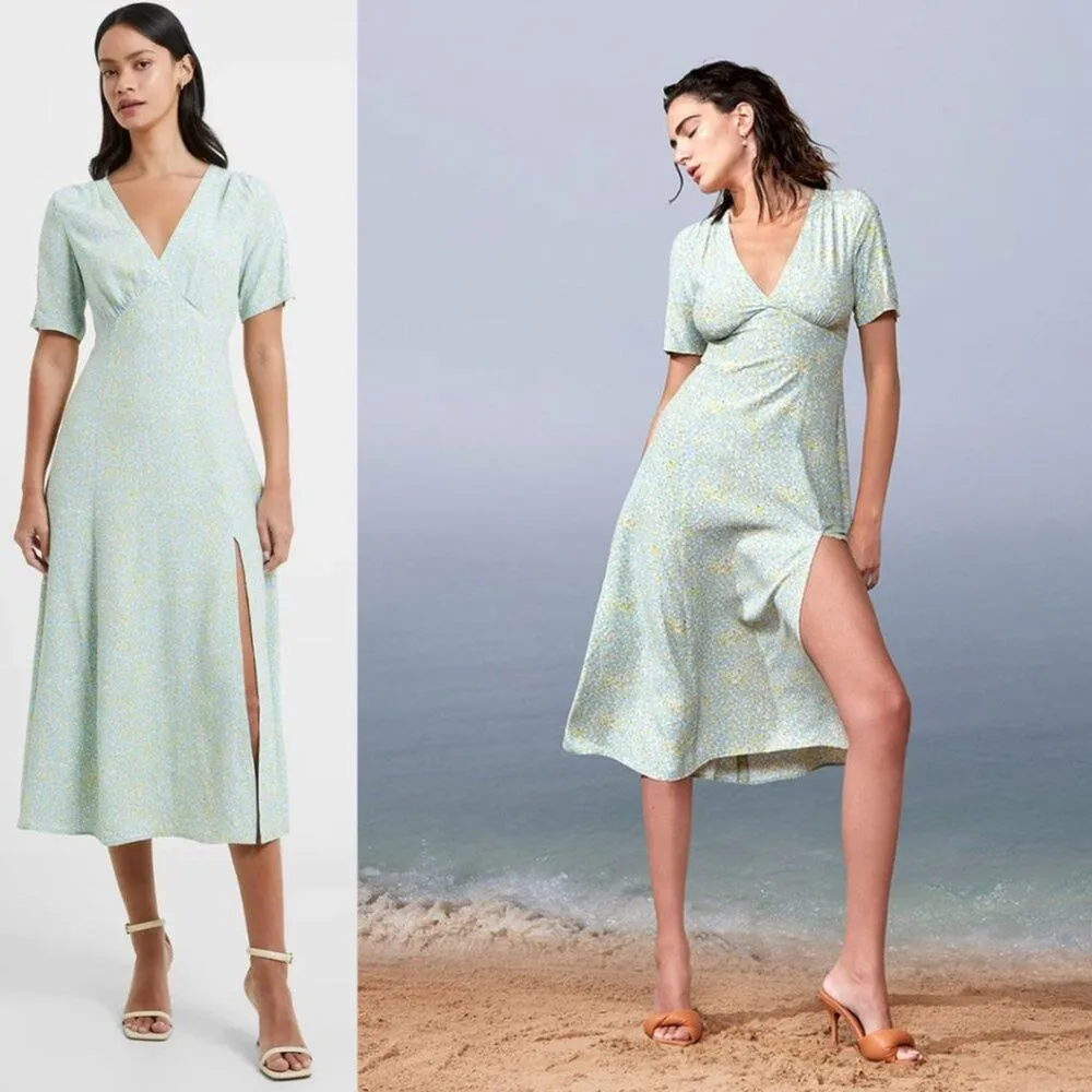 NEW French Connection Stacie Daisy Floral Pastel Midi Dress Sz 6 Dainty Romantic - Image 3