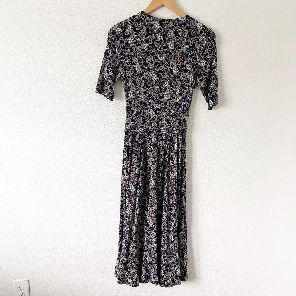 Boden Kassidy Jersey Midi Dress in Floral Blue Multicolor Size 4 - Image 9