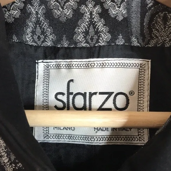 Vintage Sfarzo ladies button up printed detail coat blazer with shoulder pads Black Size M - Image 7