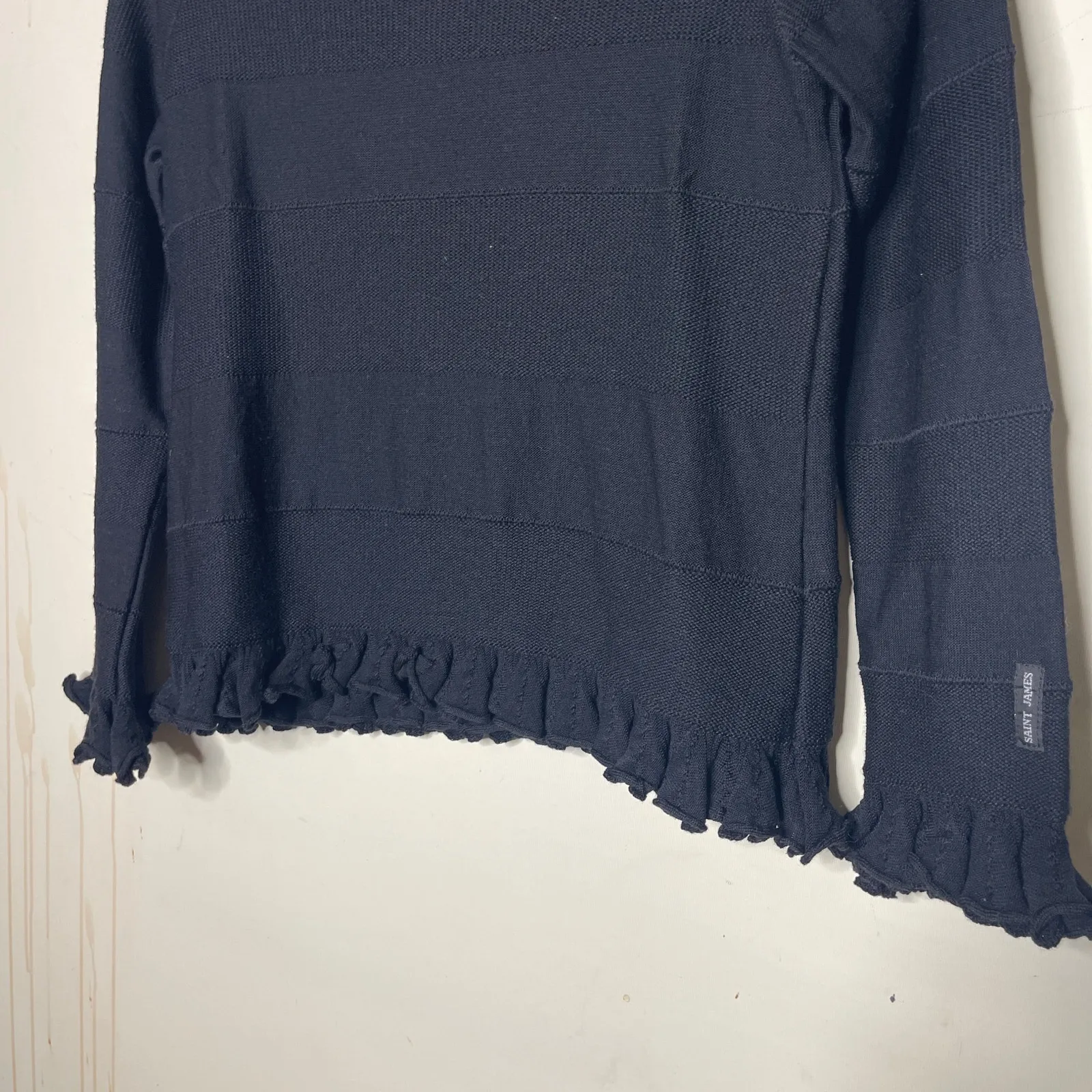 Saint James France wool black knitted long sleeve top sz 6 - Image 6