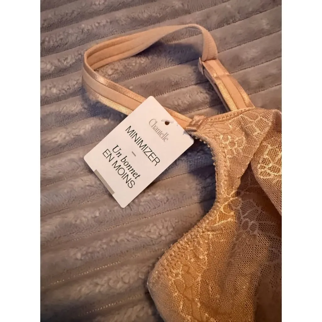 NEW Chantelle 32DDD Magnifique Seamless Unlined Underwire Minimizer Bra Nude - Image 10