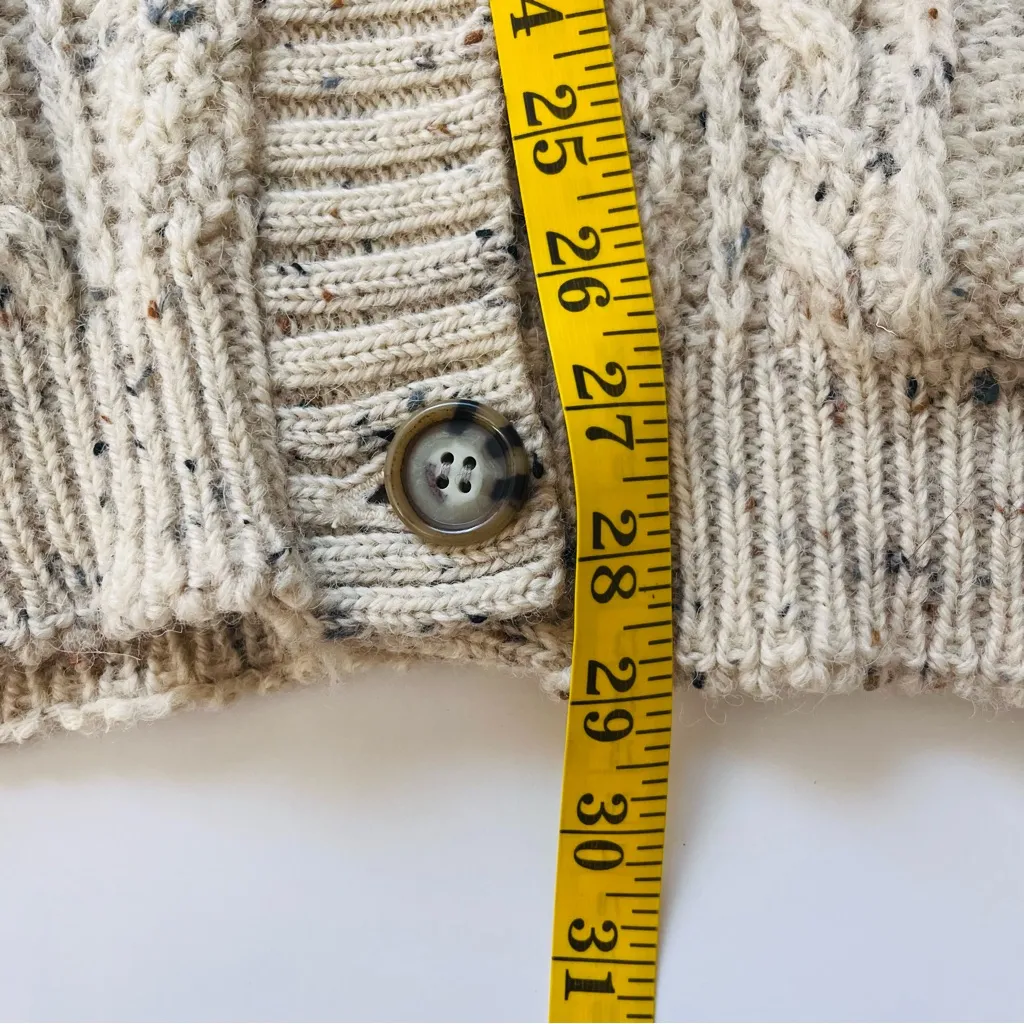 VTG Acorn 100% British Wool Aran Cable Knit Size Large Fisherman Sweater Unisex - Image 7