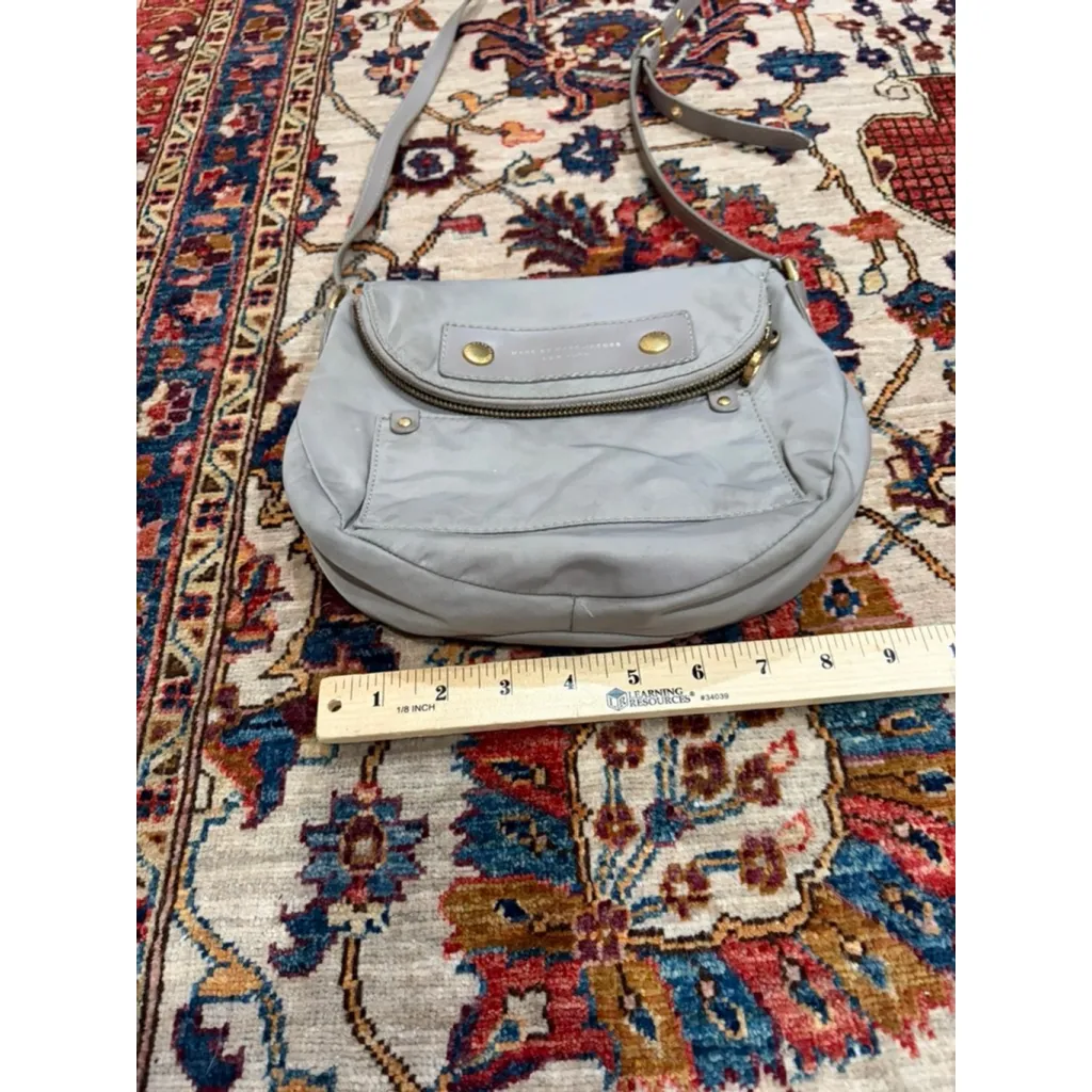 Marc by Marc Jacobs Gray Nylon Crossbody Shoulder Bag Gold Hardware - Image 3