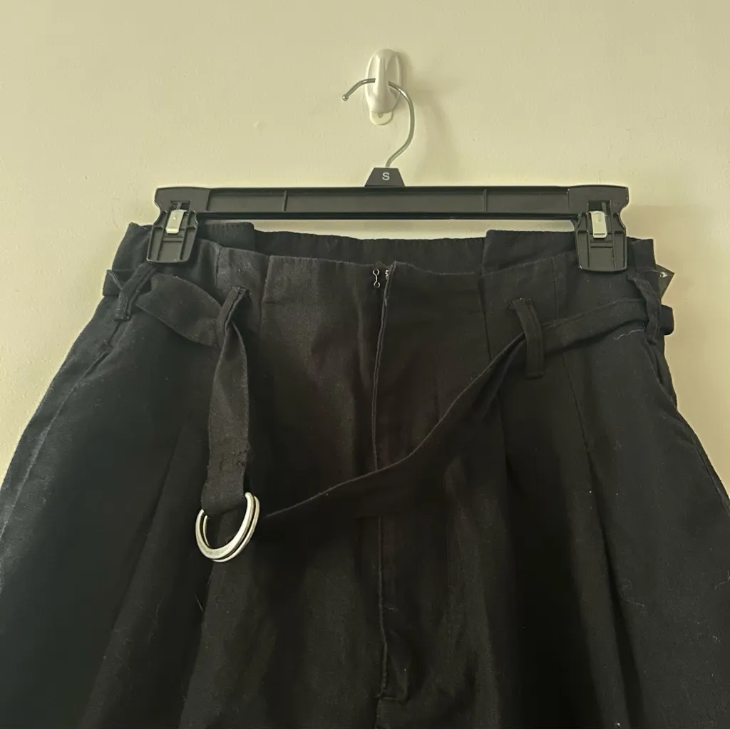 NWT Abercrombie & Fitch Linen Paper Bag Belt Pants Size S - Image 2