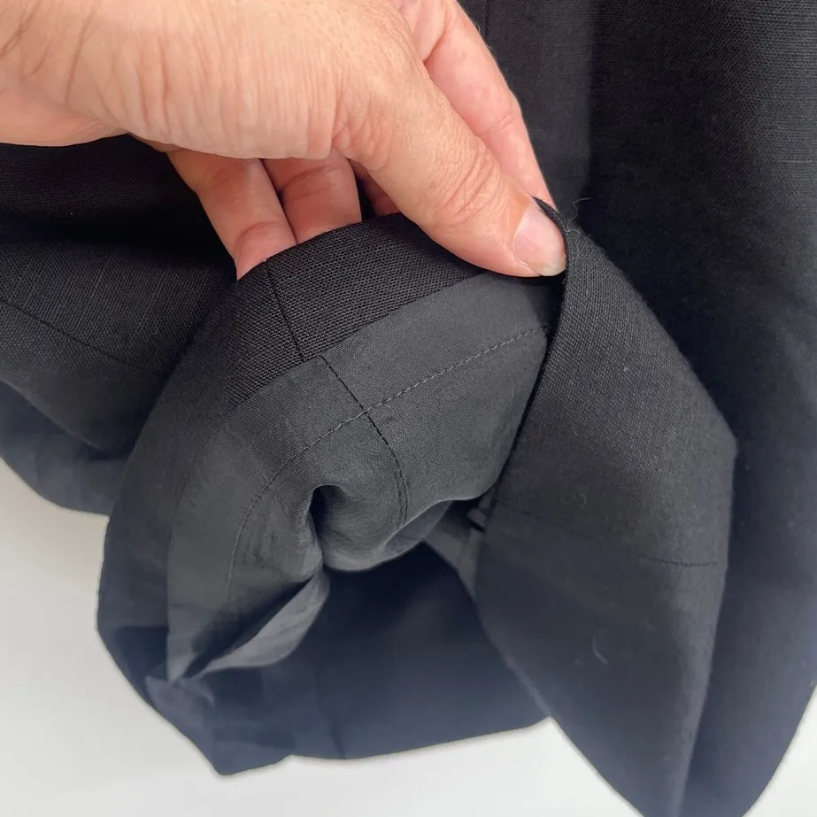 Vtg 90 Richard Warren Double Breasted Jacket Dress 10 Embroider Old Money Preppy Black - Image 9