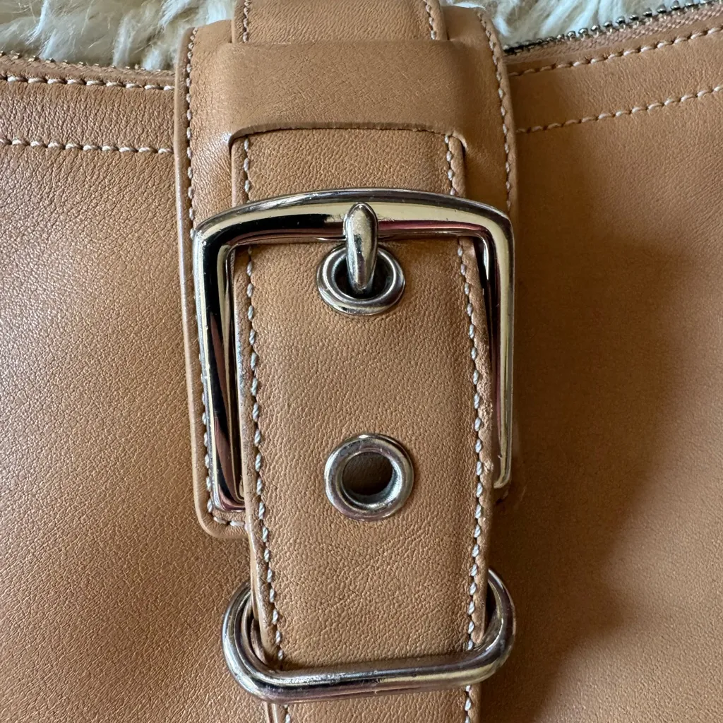 Vtg COACH Hampton camel leather Y2K Demi small shoulder bag 7540 - Image 2