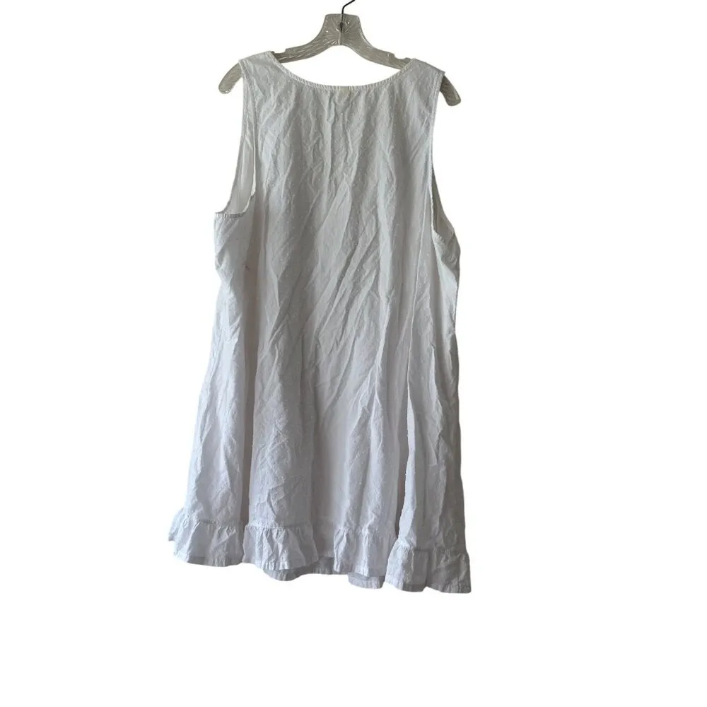 Sleep By CaciqueCotton Slip Nightgown Popcorn Textured Ruffle Hem Lightweight 26 - Image 10