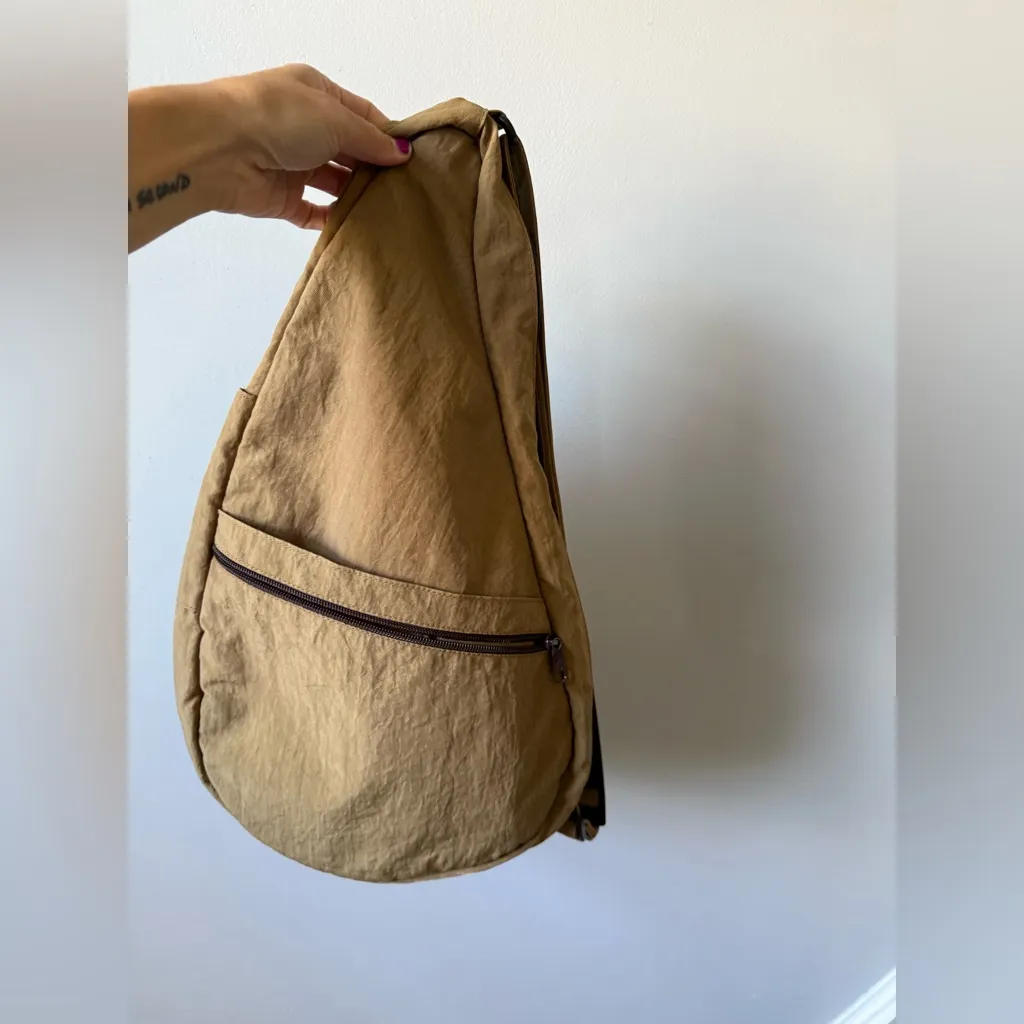 Ameri Bag Healthy Back Travel Bag Crossbody Sling Bag Canvas Brown Tan - Image 4