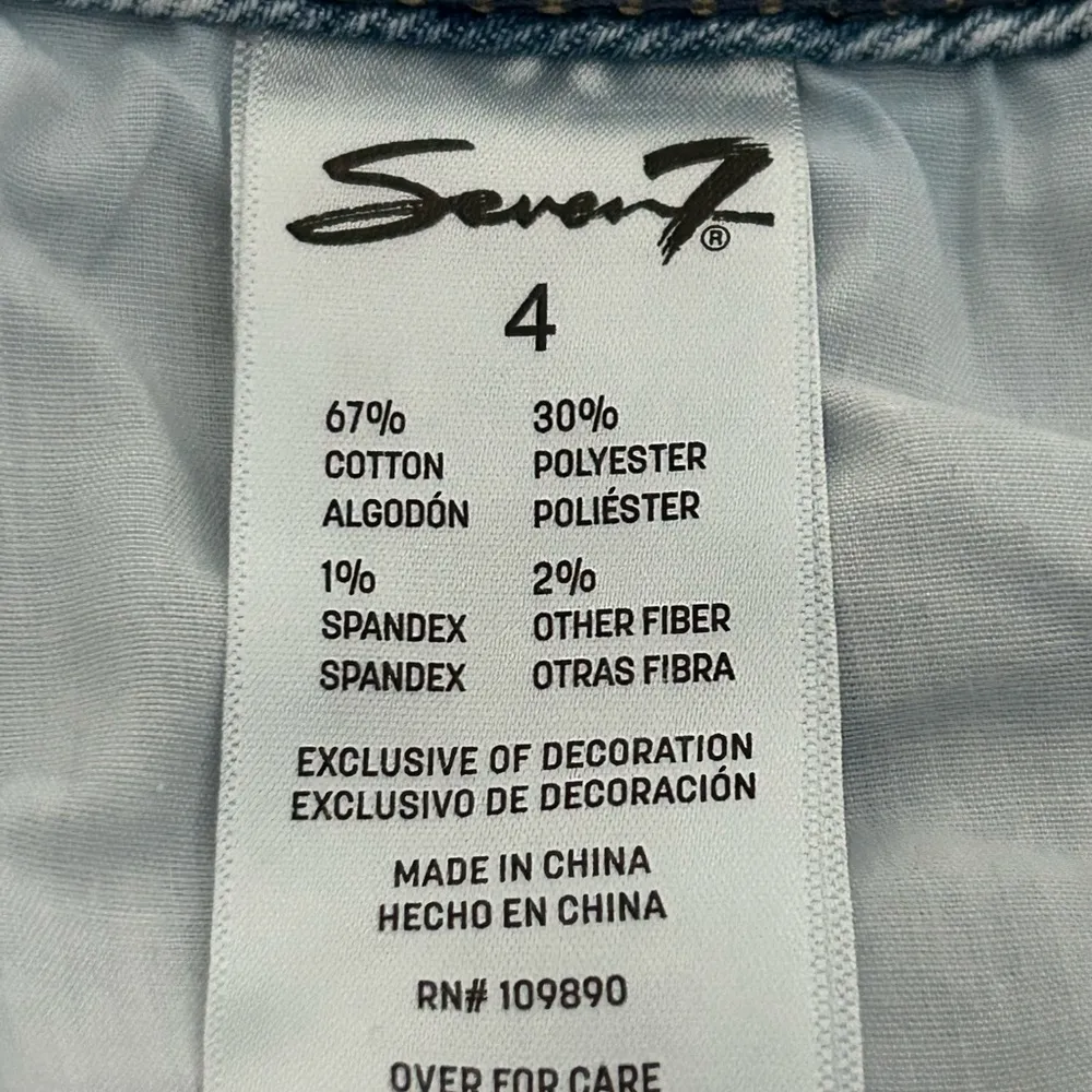 Seven7 Slim Straight Leg Jeans Blue Size 4 - Image 5