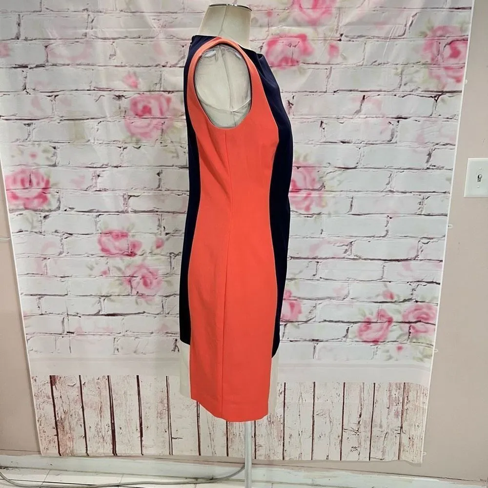 Lauren Ralph Lauren Women's Sleeveless Color Block Tri-color Sheath Dress Size 8 - Image 3