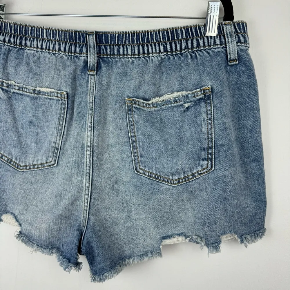 Aerie Daydream Denim Shorts Sz XL Distressed Light Wash Stretch Jean Short - Image 9