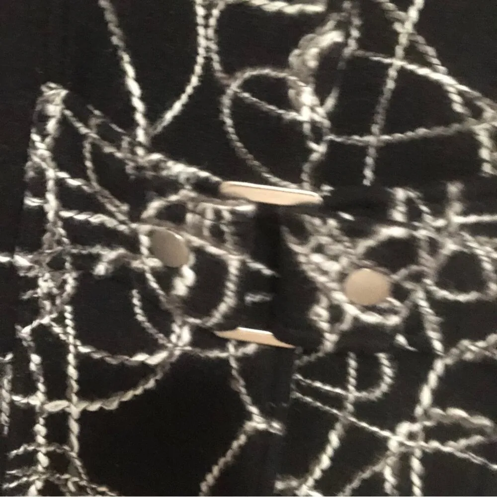 NWT Tumbleweed Western Wool Shaggy Soutache Textured Black White Vest Jacket Size L - Image 7