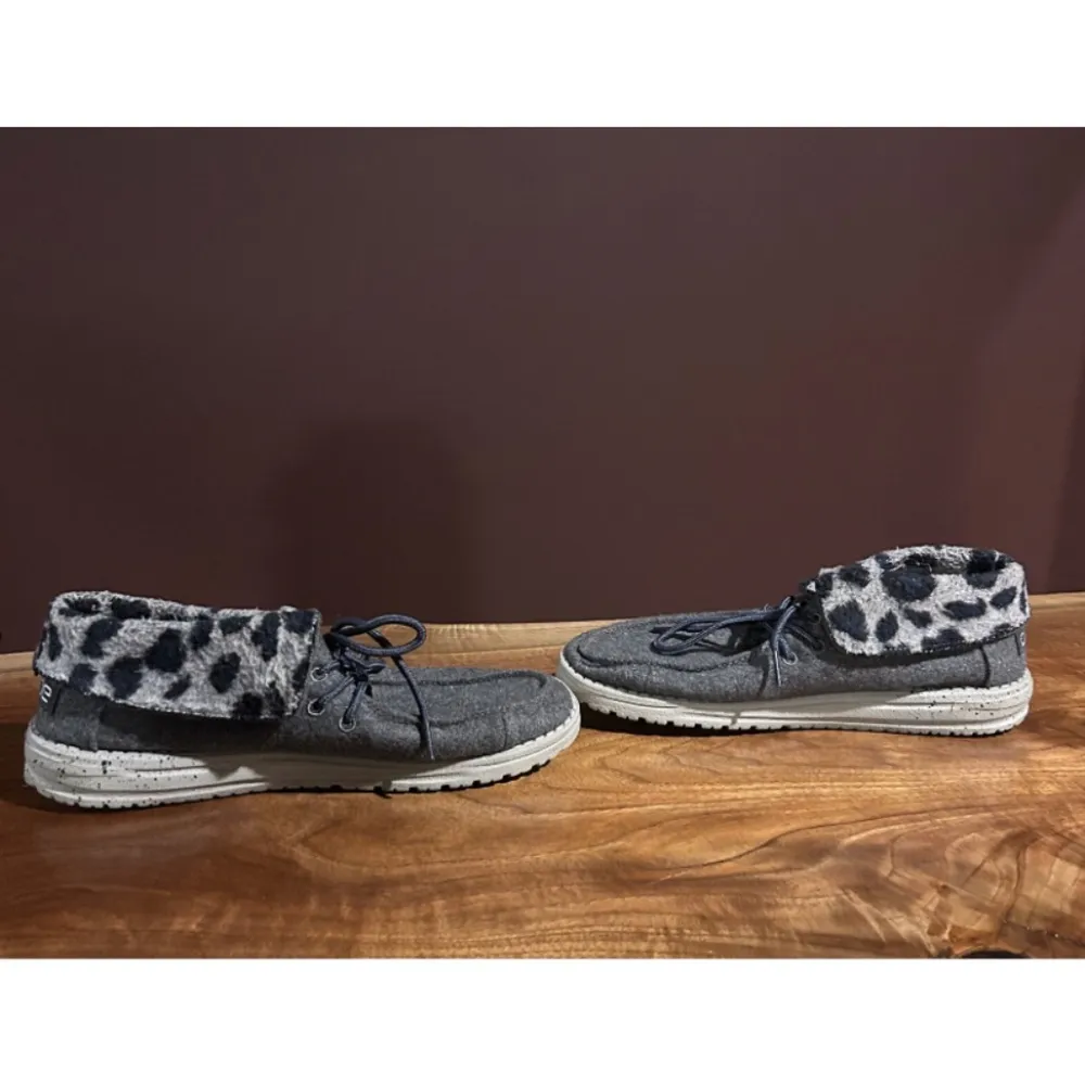 HEY DUDE BRITT GRAY WOMEN'S SHOES CHEETAH PRINT SZ. 9 121773139 EUC - Image 3