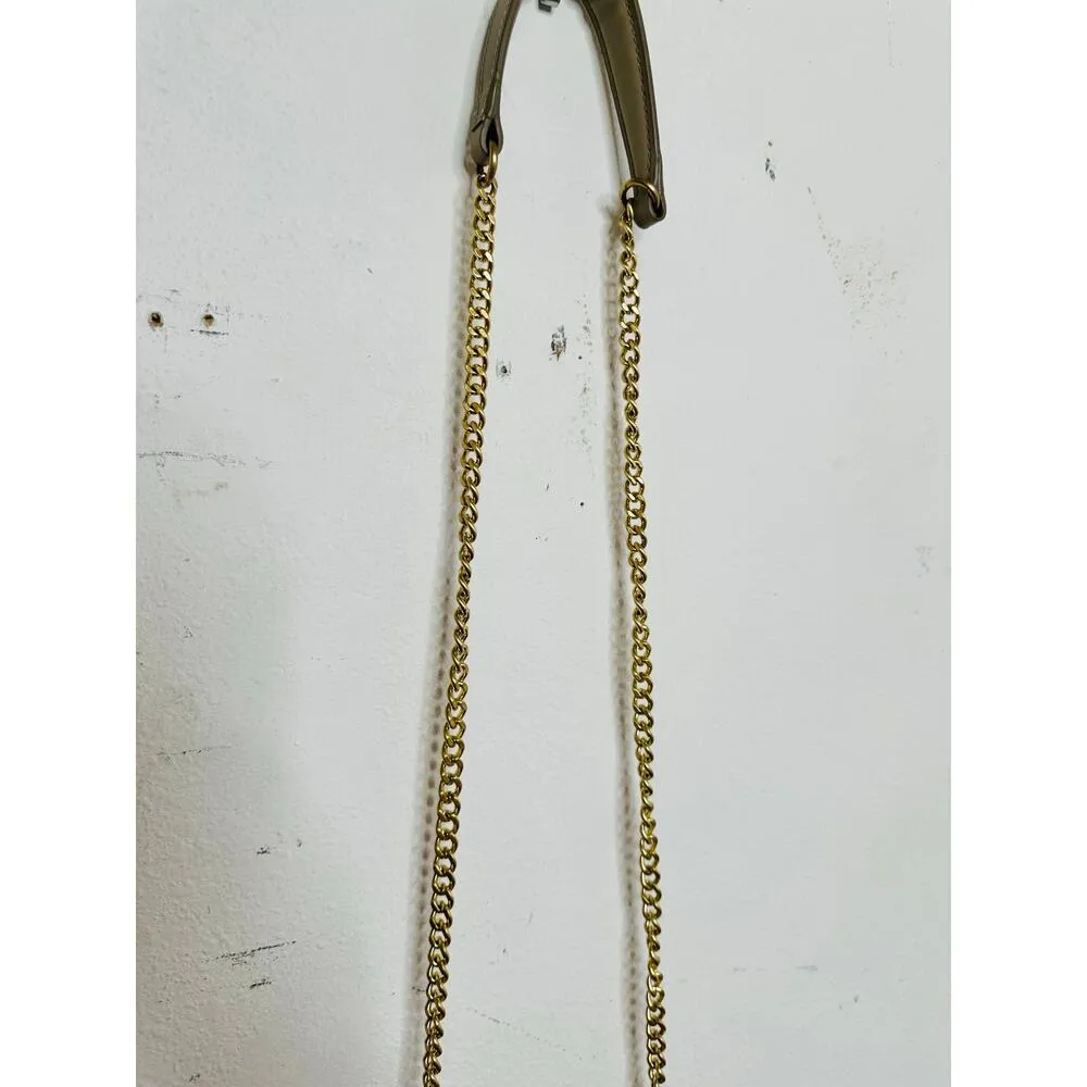 ZAC POSEN Beige Leather Accordion-Style Smoke Earthette Crossbody Bag Purse - Image 11