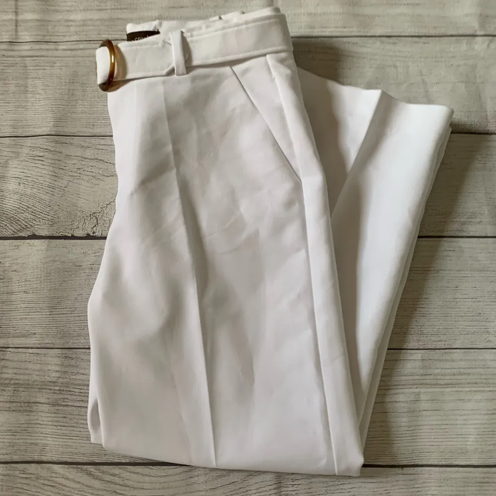 Crosby White Belted Cropped Wide Leg Pants Size 4 - Image 2