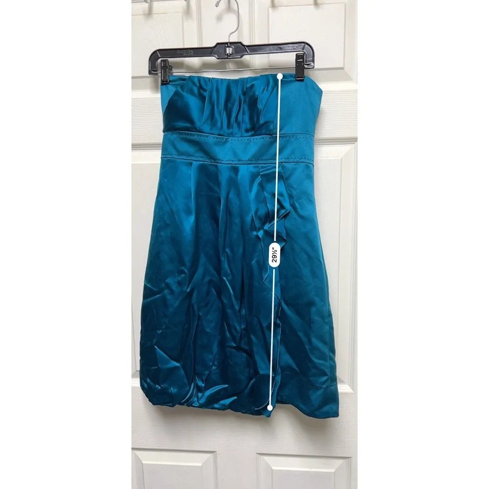300-007 Phoebe Couture Dress Womens Size 6 Strapless Blue Party Cocktail Small S - Image 7