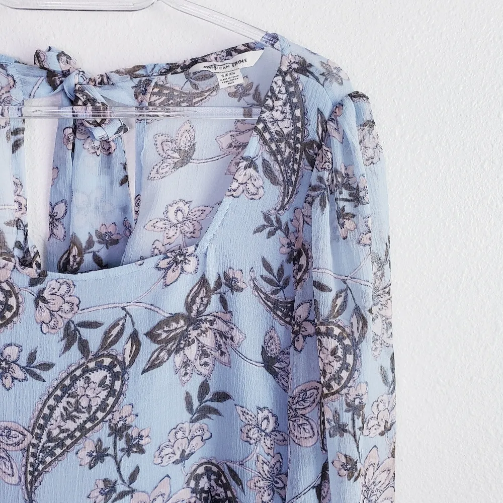 American Eagle Long Sleeve Babydoll Blouse - Image 4