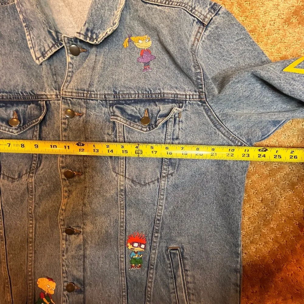 Rugrats Denim Jean Jacket SZ XL 90s Retro Nickelodeon Cartoon Costume Y2K Retro - Image 9