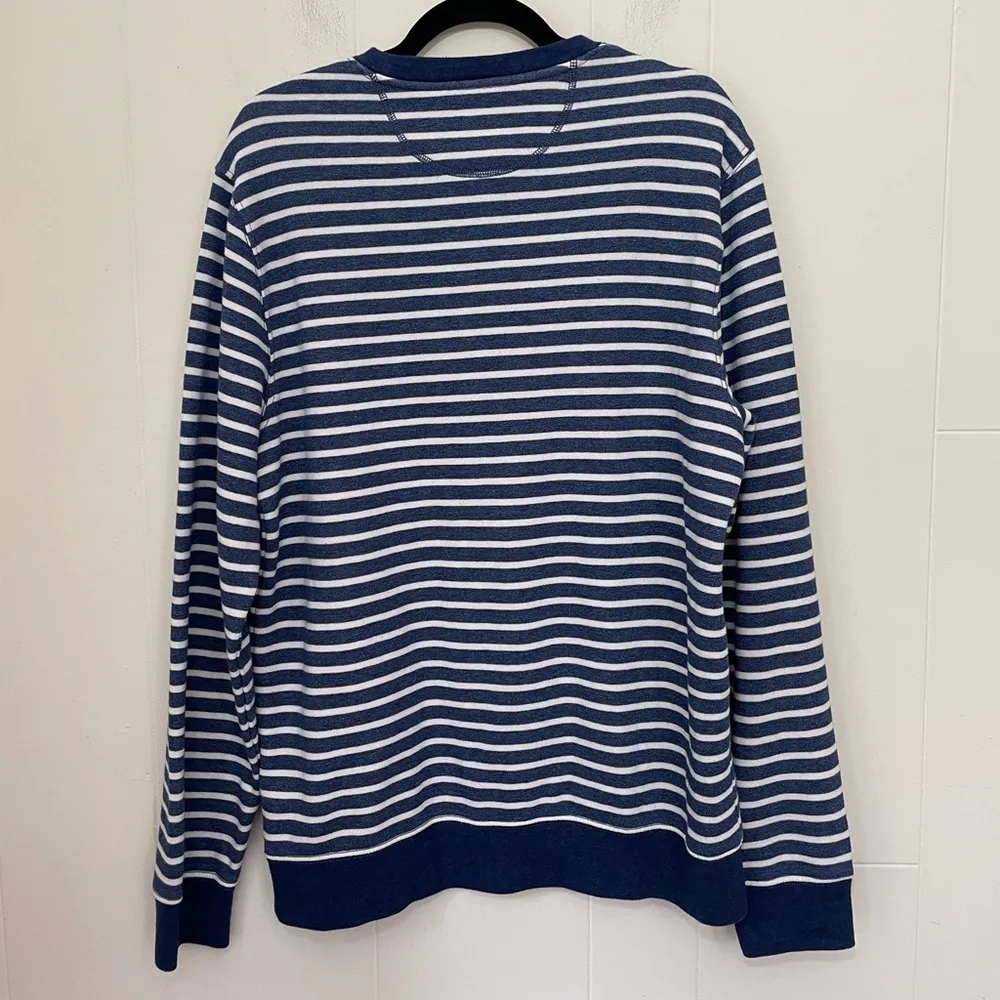 Old Navy Crewneck Striped Long Sleeve Top Fleece Lined Nautical ~ Women’s Size L - Image 2