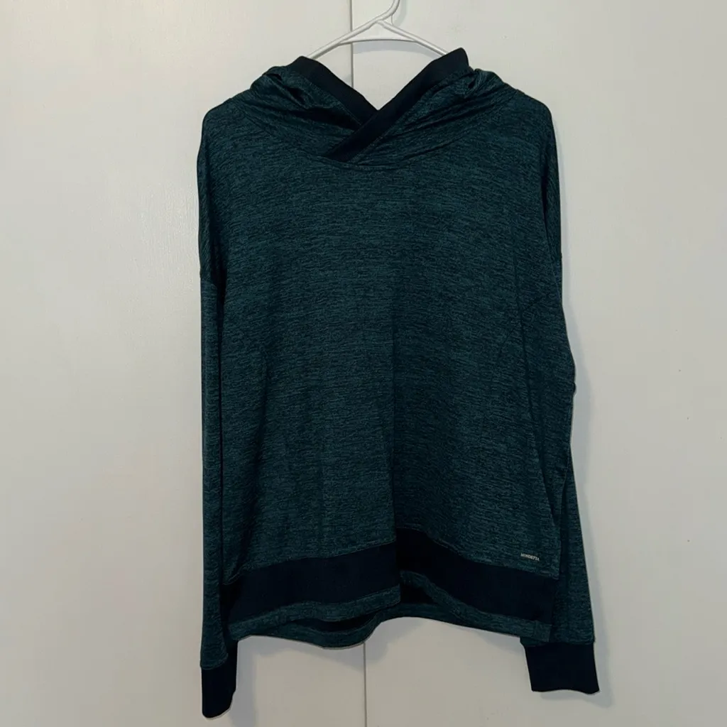 Mondetta Performance Long Sleeve Hoodie Hooded Top Teal Women’s L Large 12-14 - Image 3