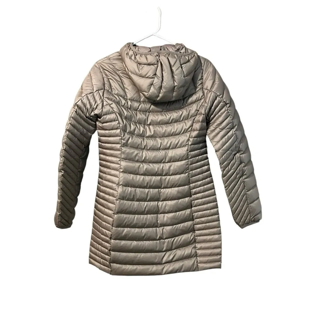 Eddie Bauer Champagne 80% Down Puffer Coat‎ Sz Small Preppy Modern Designer NICE - Image 2