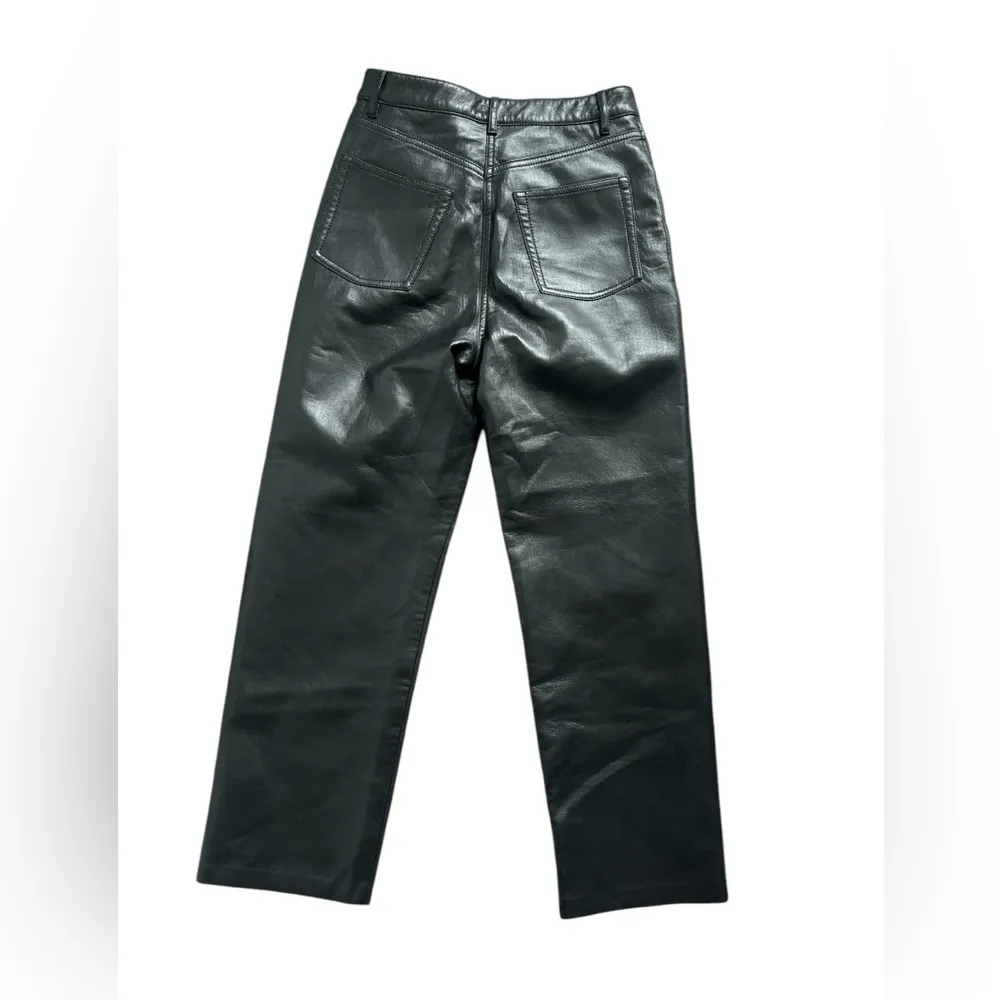 Wilfred Aritzia Melina Vegan Faux Leather High Waisted Pants Women's Size 0 - Image 3