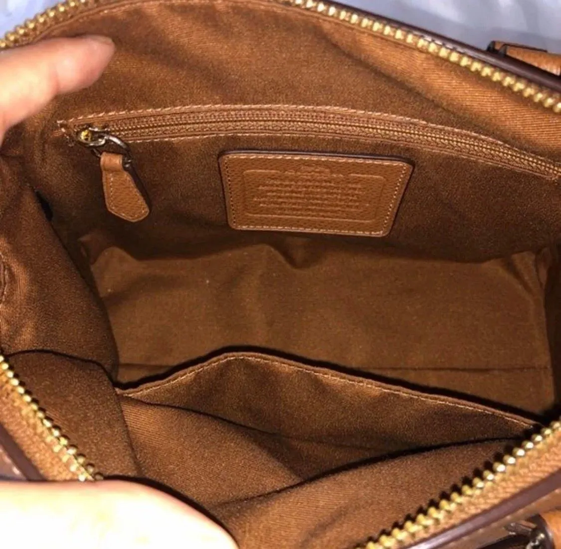 Pebbled Tan Leather Crossbody - Image 4