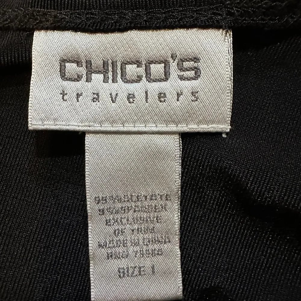 Chico's Travelers Two Piece Black Tank Top With Black Cardigan Sequins Small 1 - Image 12