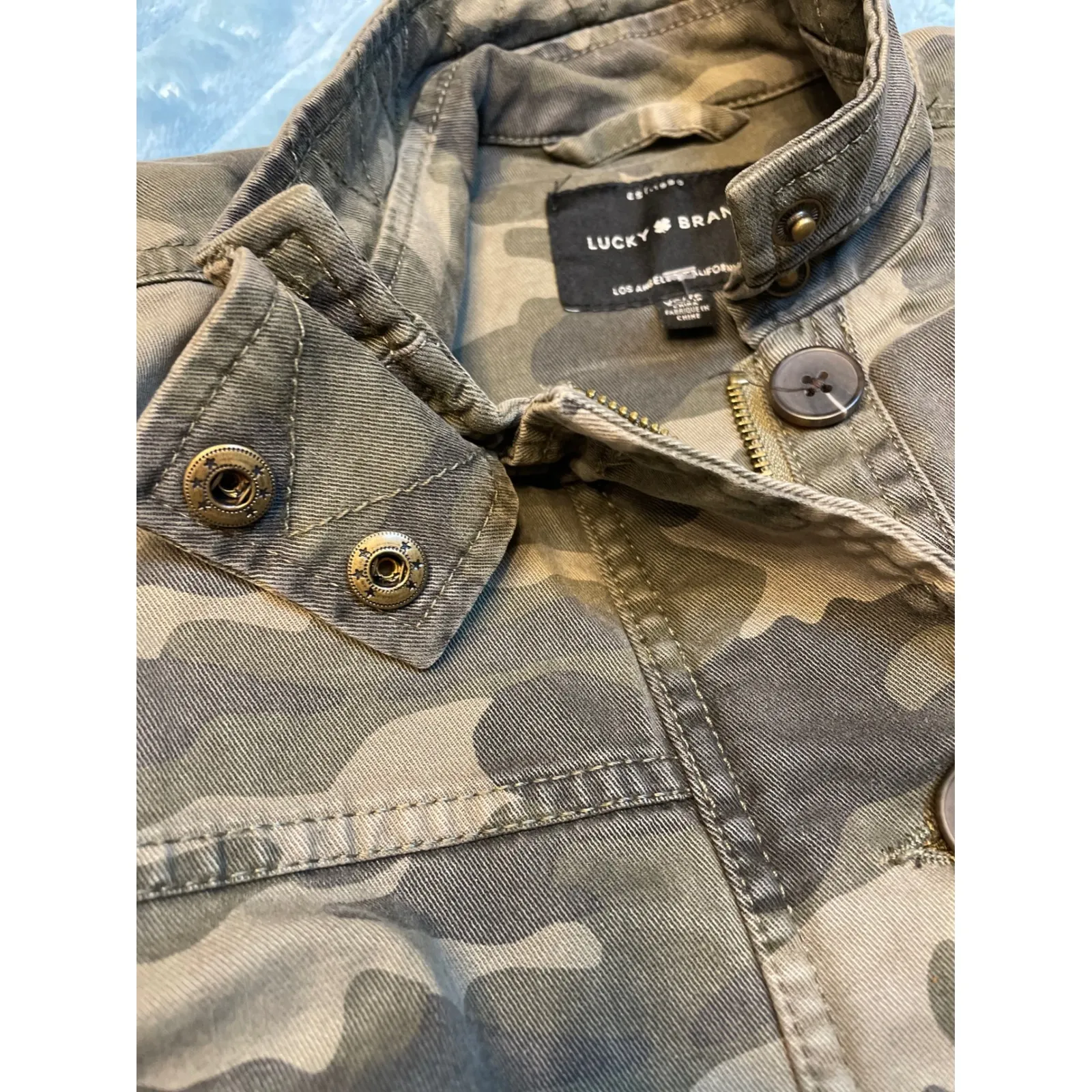 Lucky Brand Camo Utility Jacket Military Style Jacket Women's XS - Image 6