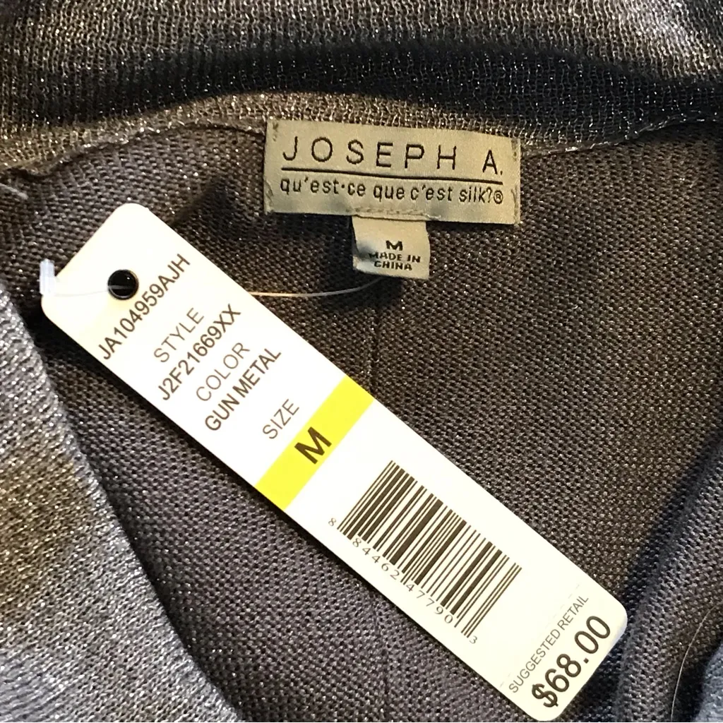 💚NWT💚 JOSEPH A. SPARKLY LADIES SILVER TOP W/COWL NECK & DOLMAN SLEEVES SIZE M - Image 7