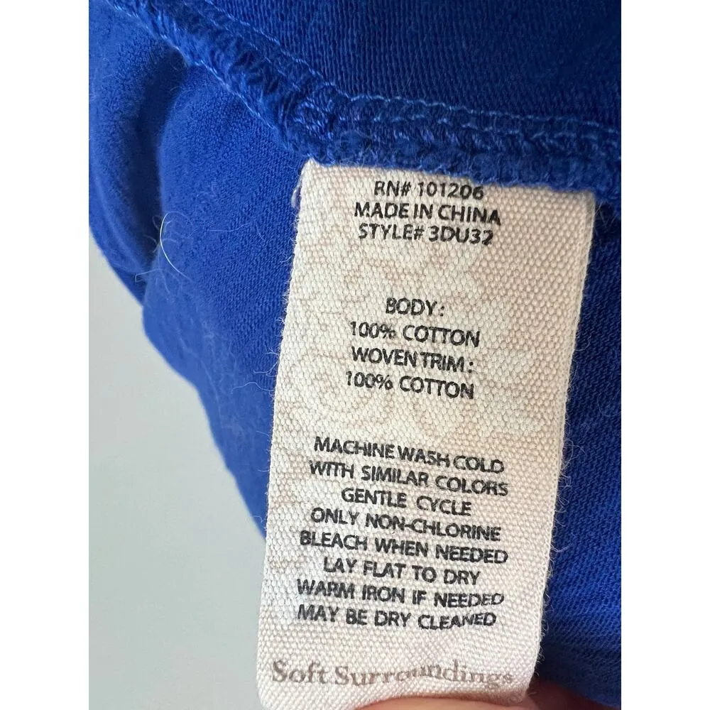 Soft Surroundings 3/4 Sleeve 100% Cotton Button Up Petite Medium - Image 8