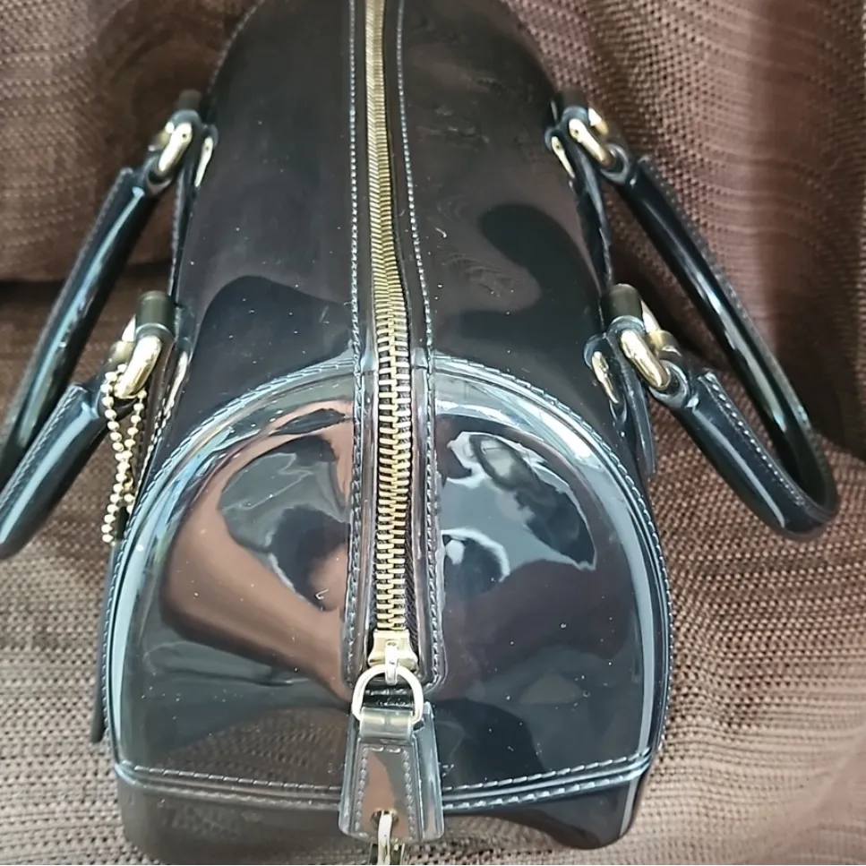 Furla Black Glossy Rubber Small Candy Satchel - Image 4