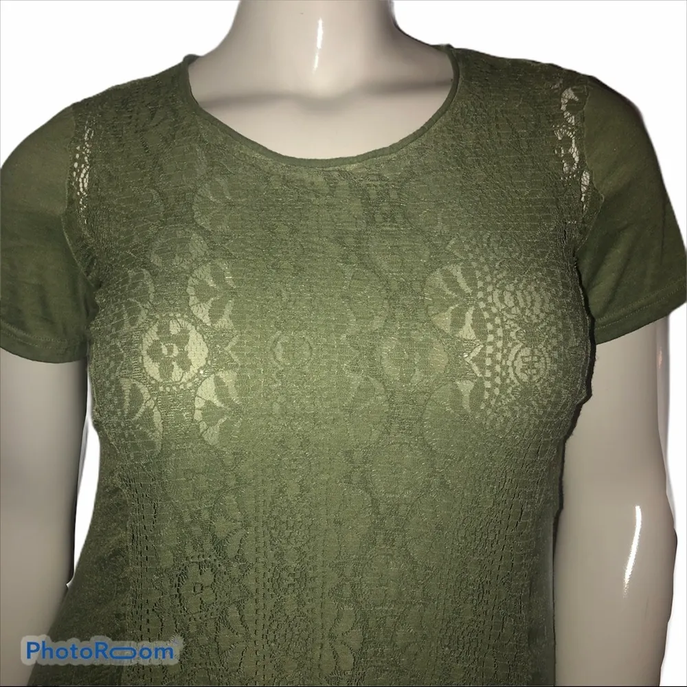 Simply Couture  asymmetrical hem lace top - Image 2
