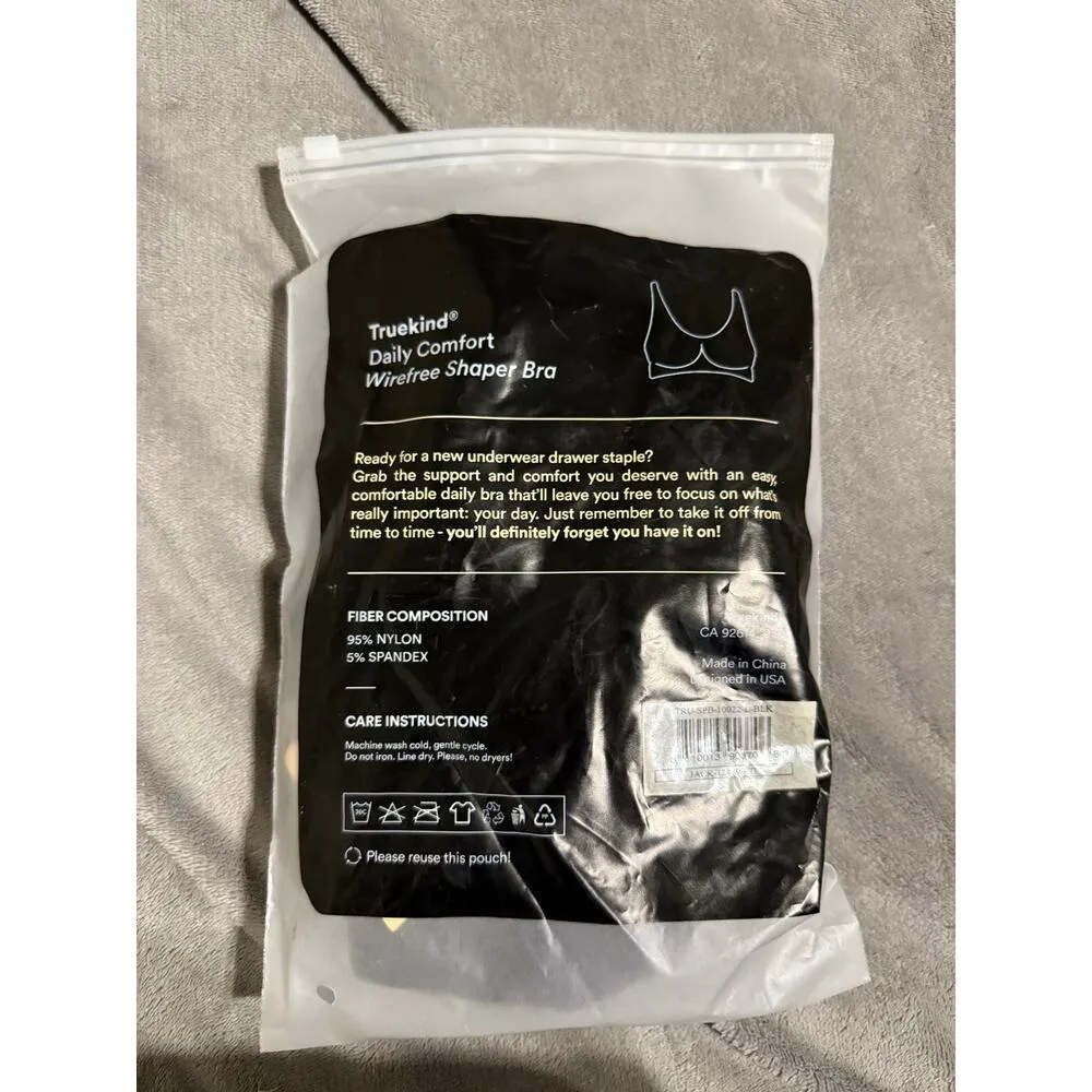 NWT Shapermint Truekind Daily Comfort Wirefree Shaper Bra Black Pad Size M - Image 9