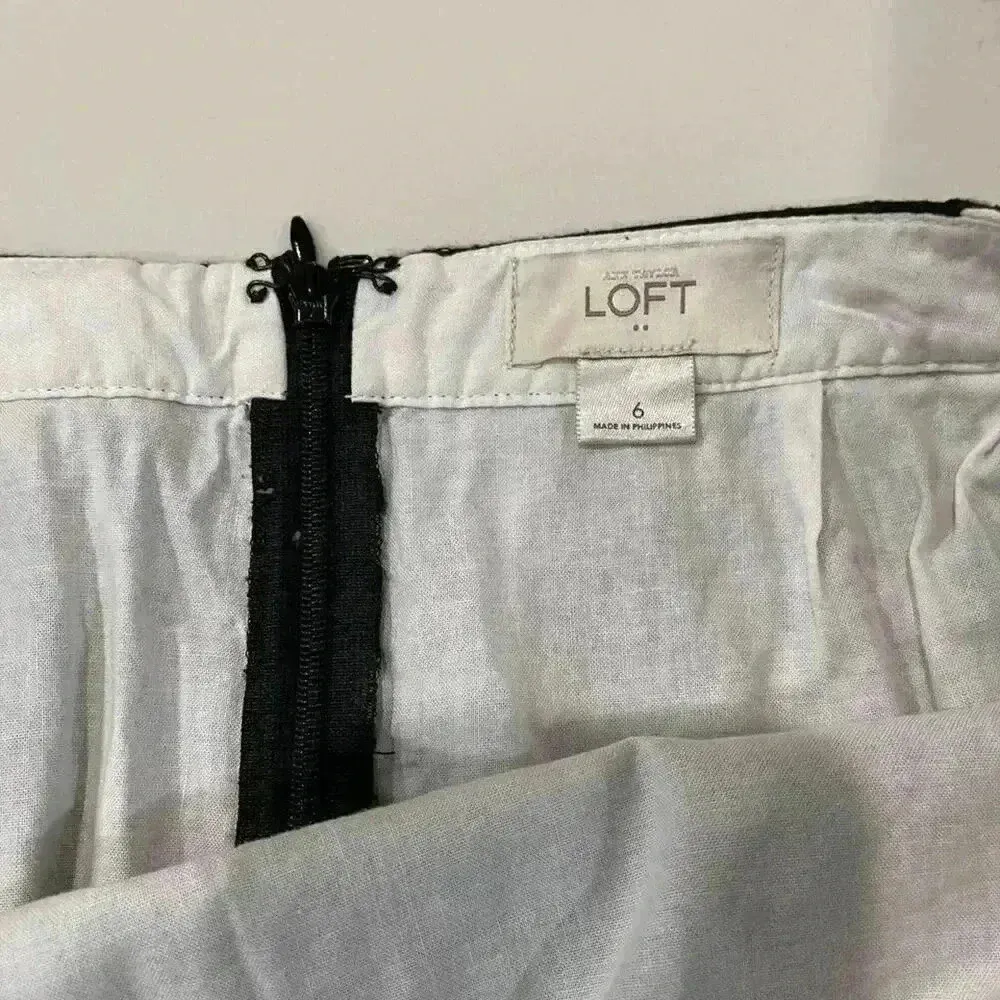 Ann Taylor LOFT Black & Ivory Polka Dot Mini Skirt w/ Pockets Women's 6 Corpcore - Image 3