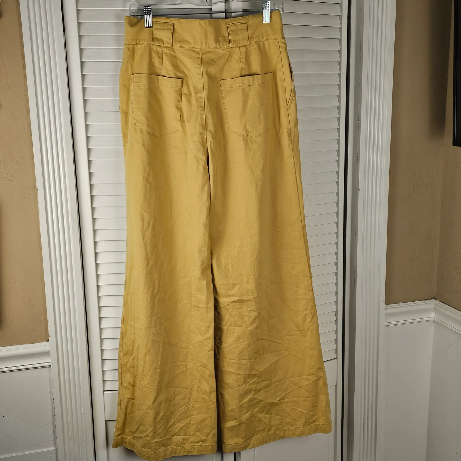 Urban Outfitters Womens Yellow Evon‎ Wide Leg Trouser Pants 6 - Image 4