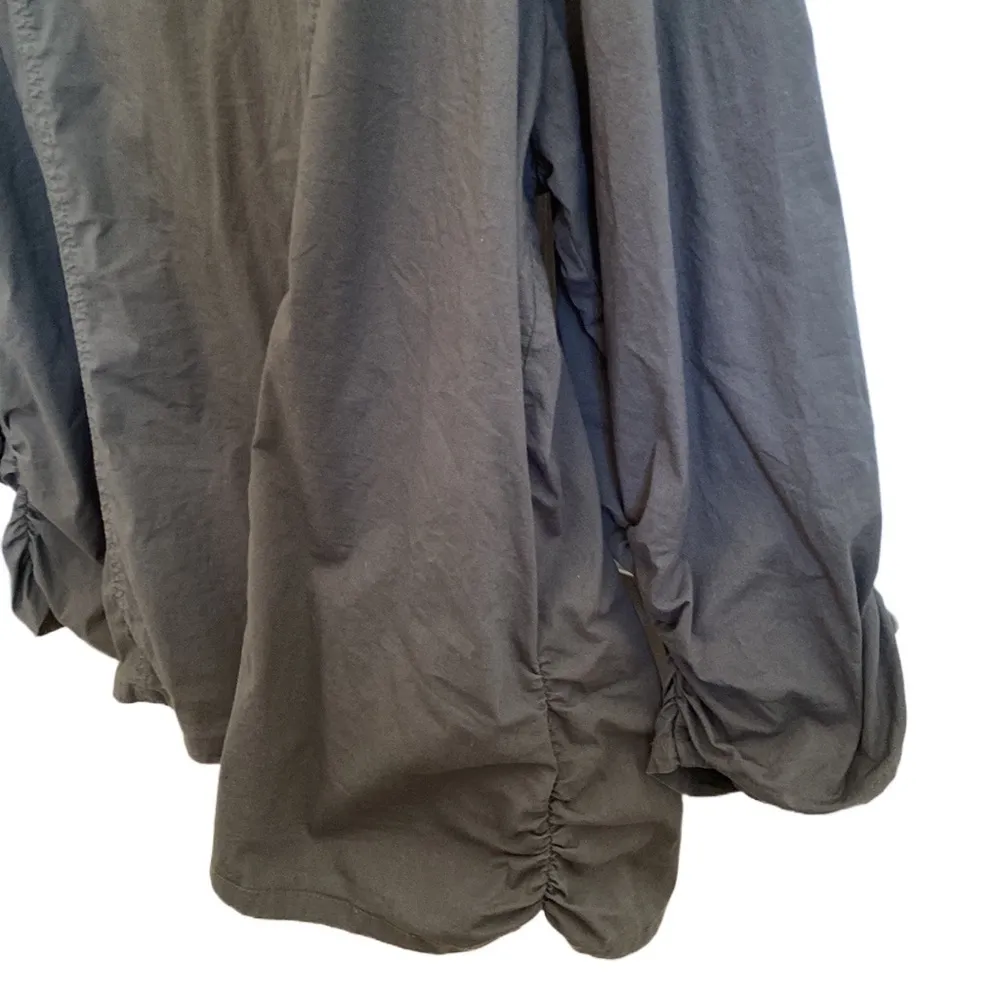 🫒 XCVI Lightweight Ruched Cotton Safari Utility Military Jacket, Olive Green 2X - Image 6