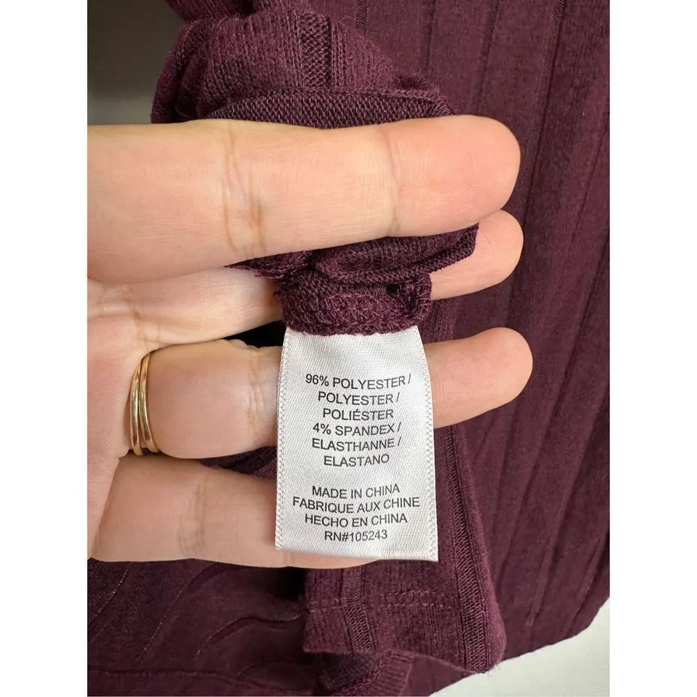 Bobeau Shirt Womens Crewneck 3/4 Sleeve Burgundy Size Medium NWT - Image 5