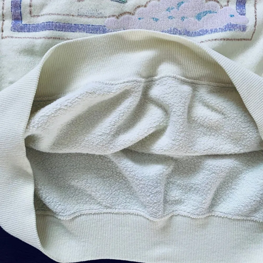 1980 Vintage Highlighter Yellow Hot Air Balloon Graphic Crewneck Sweatshirt M/L Size M - Image 10