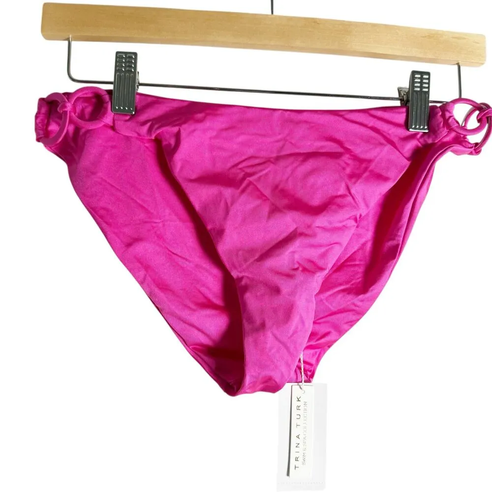 Trina Turk Monaco Ring Pink Two Piece Halter Tankini  Bottoms Swimsuit Set 10 - Image 6