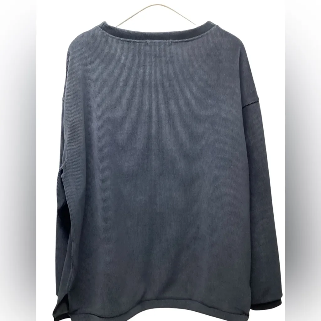 Shirley & Stone corded top. Charcoal gray. Size Large Gray - Image 5