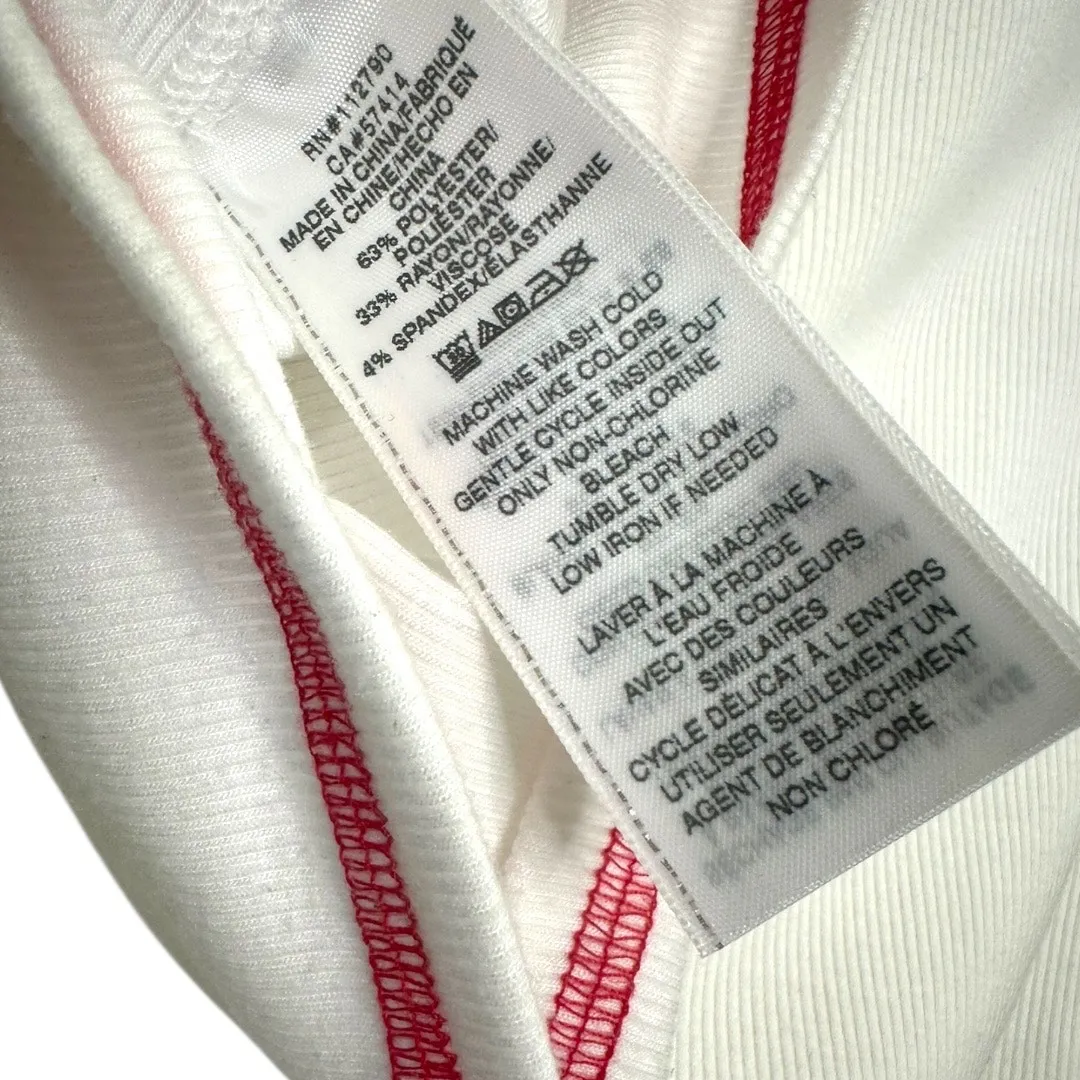 True Religion Brand Jeans World Tour Baby Tee White Red Size Medium - Image 7