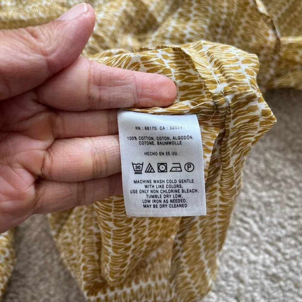 Anthropologie Holding Horses Mustard Yellow V Neck tulip Print Pullover Tunic 2 - Image 7