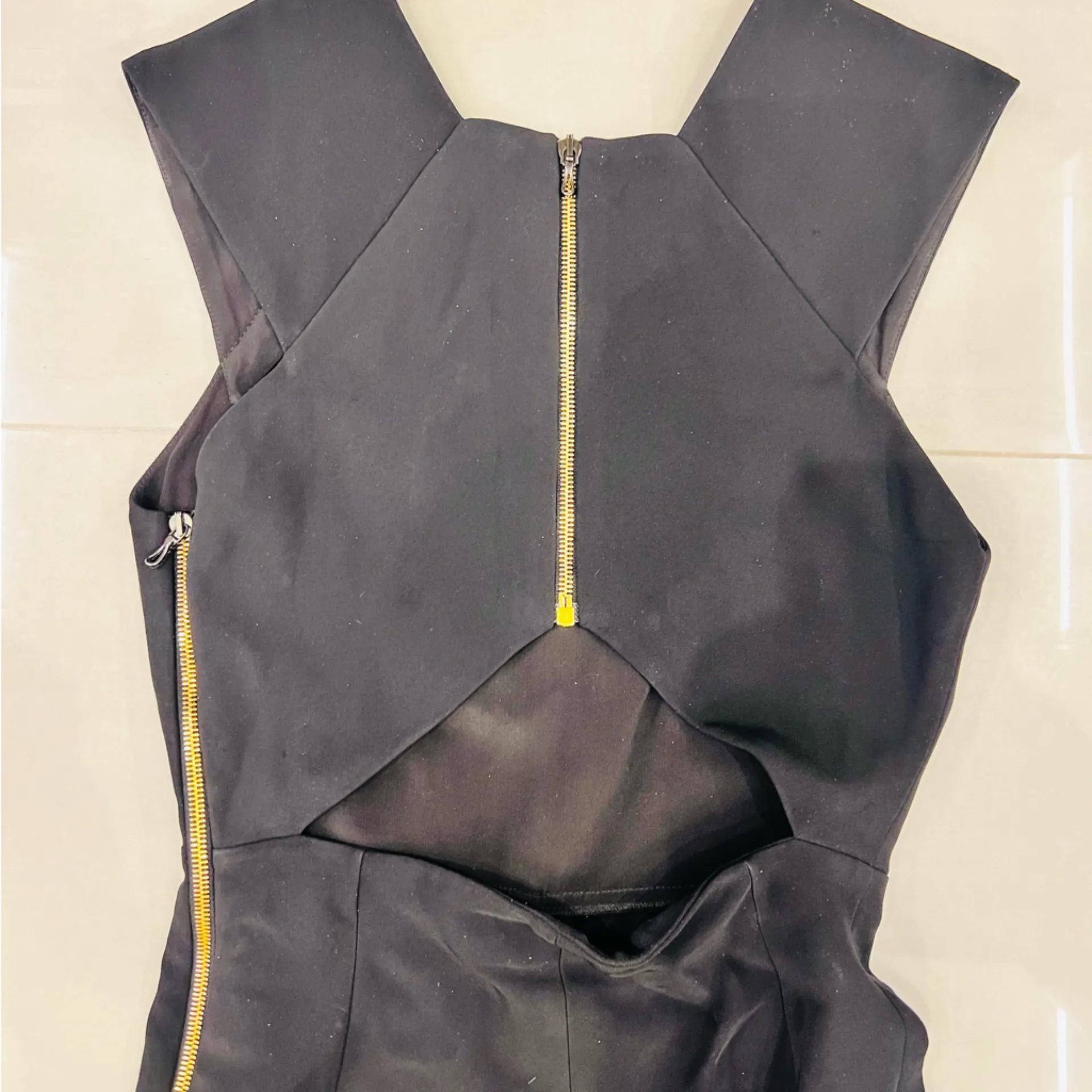 Roland Mouret Black Silk Crepe Jumpsuit Size 4 - Image 7