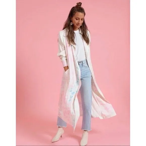 NWT Something Navy Tie Dye Duster Sz M Pastel Clean‎ Girl Cotton Candy Festival - Image 14