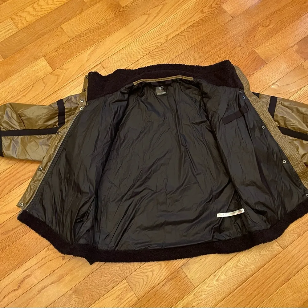 Free People Movement Vagabond Fleece Oversized Bomber Jacket Sz L Olive RARE - Image 12