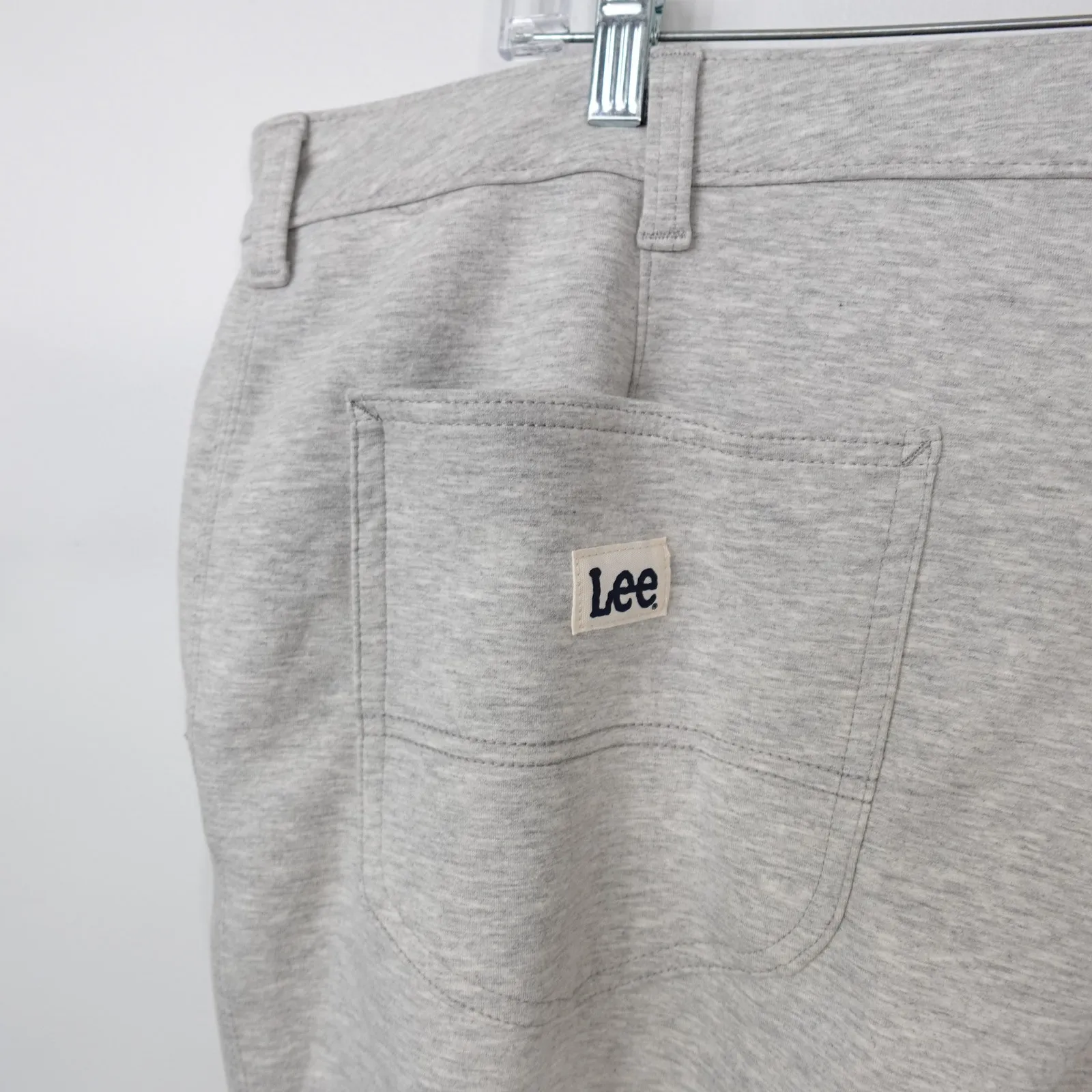 Lee High Rise Straight Leg Cropped Knit Pants Jeggings New Light Grey Women 22M - Image 5