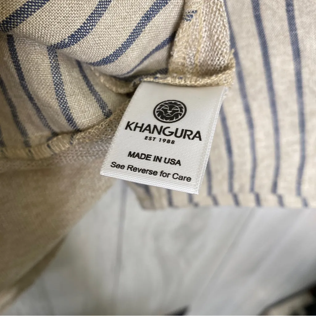 Khangura Linen Colorblock Patchwork Linen Top Lagenlook size XS Extra Small - Image 9