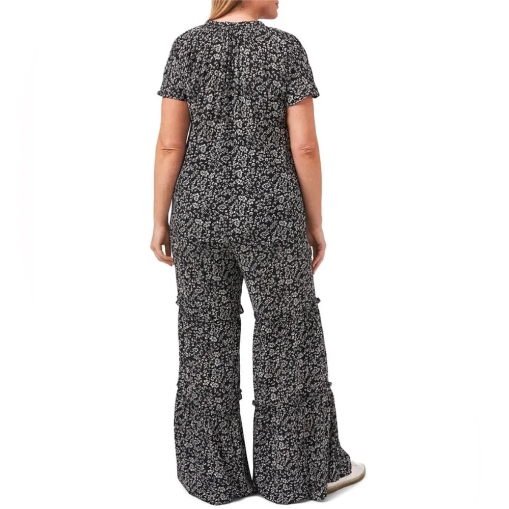 CeCe Wide Leg Black and White Pants - Image 14